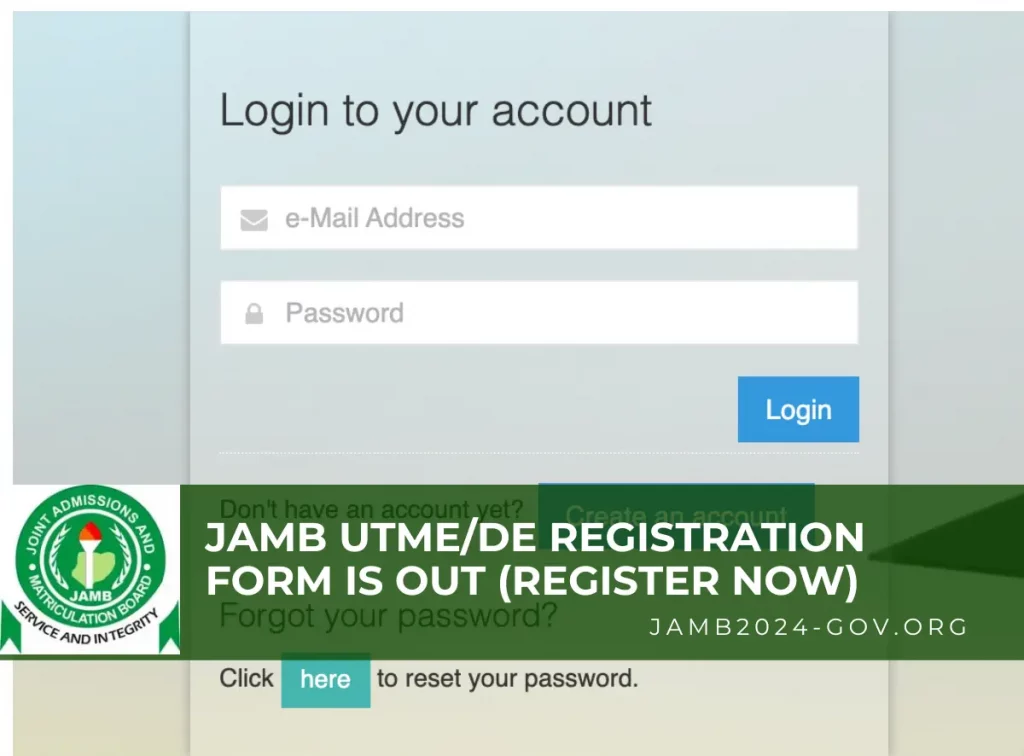 picture of jamb registration form
